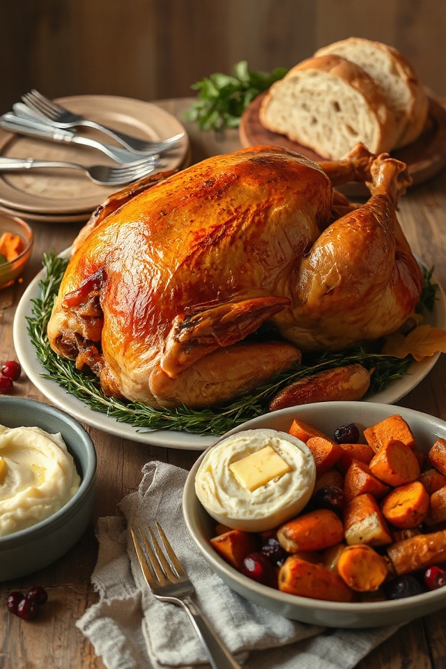 brined butter roasted turkey